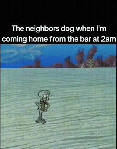 Squidward Standing On Beach GIF