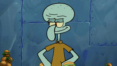 Squidward Surrounded By Hamburgers GIF