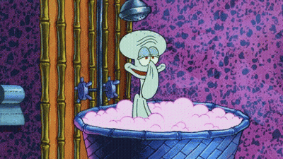 Squidward Taking A Bubble Bath GIF