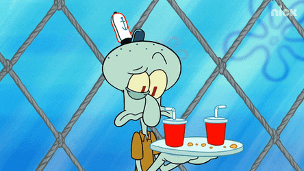 Squidward Tentacles Getting Splashed GIF