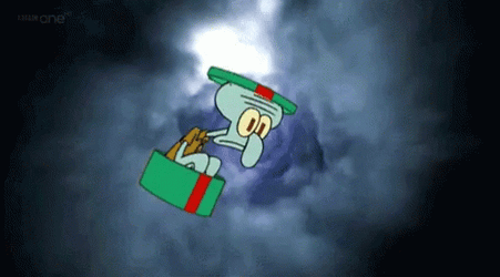 Squidward Tentacles In Vortex With Lightning GIF