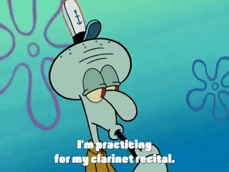 Squidward Tentacles Practicing For Clarinet Recital GIF