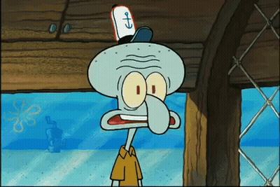 Squidward Wearing Hat With Anchor GIF