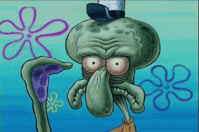 Squidward Wearing Top Hat GIF
