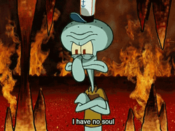 Squidward With Fiery Background GIF