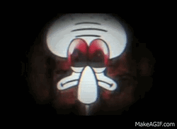 Squidward With Red Eyes GIF
