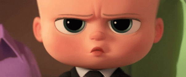Squinting The Baby Boss Animation GIF