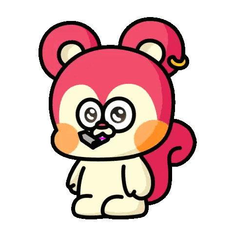 Squirrel Blowing Party Horn Sticker
