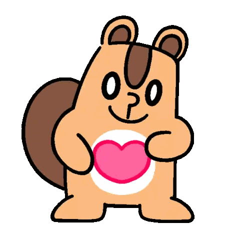 Squirrel Holding Pink Heart Sticker