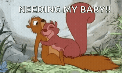 Squirrel Hugging Another Squirrel Saying Needing My Baby GIF