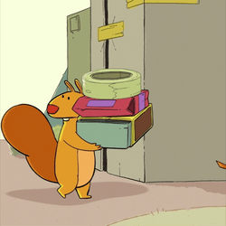 Squirrel Kicked Out By Green Goose GIF