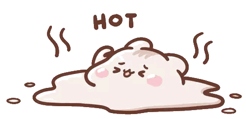 Squirrel Lying In Puddle With Hot Sticker