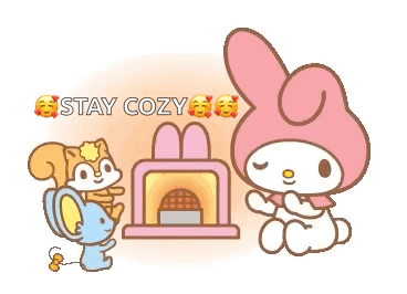 Squirrel Mouse And Bunny Stay Cozy GIF