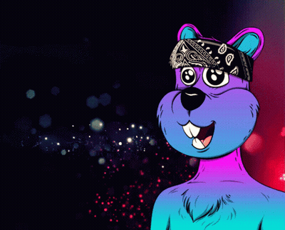 Squirrel Wearing Bandana Lets Quokking Goooo GIF