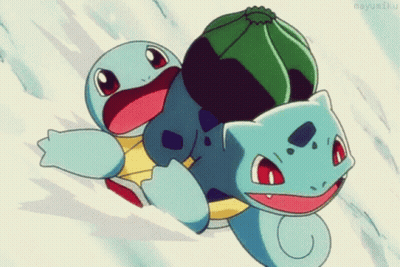 Squirtle And Bulbasaur Nayuniku GIF