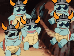 Squirtle Squad Viking Hats GIF
