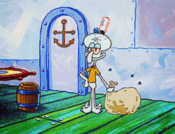 Squiward Lifting Garbage Bag GIF