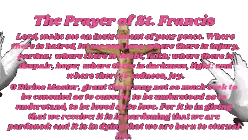 St. Francis Prayer With Cross And Doves Sticker
