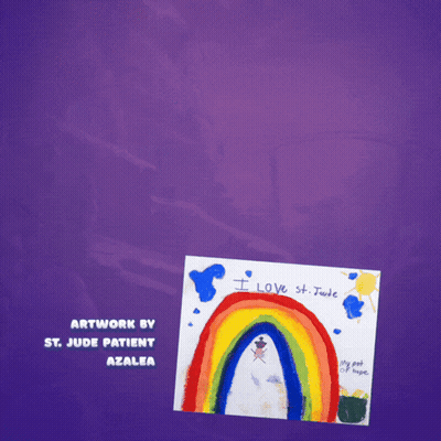 St. Jude Children's Research Hospital Poster Child Drawing Rainbow GIF