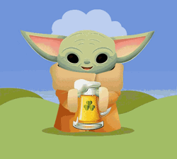 St. Patrick's Day Baby Yoda GIF