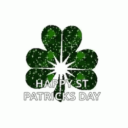 St Patrick's Day Glittered Clover GIF
