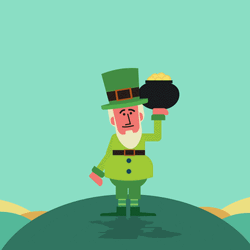 St. Patrick's Day Jumping Leprechaun GIF