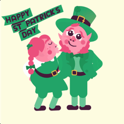 St. Patrick's Day Leprechaun Couple GIF