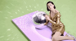 St Vincent Hugging Disco Ball GIF
