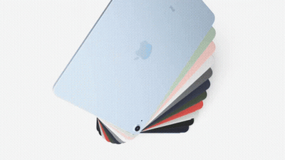 Stack Of IPads In Different Colors With Blue Center GIF