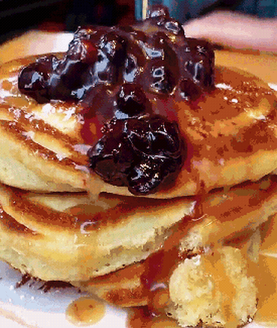 Stack Of Pancakes With Blueberries GIF