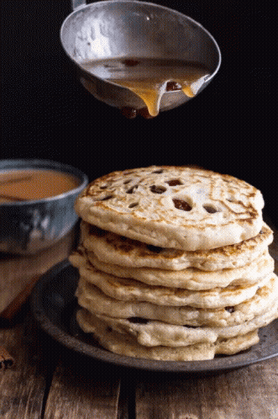 Stack Of Pancakes With Syrup Being Poured GIF