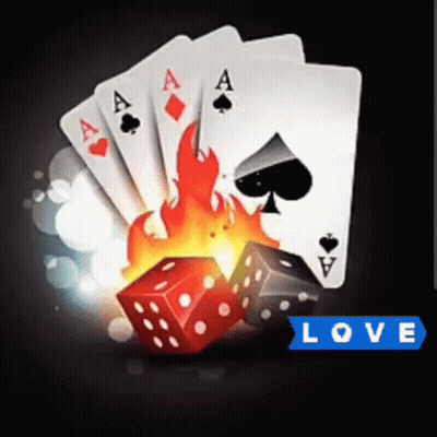 Stack Of Playing Cards And Dice GIF