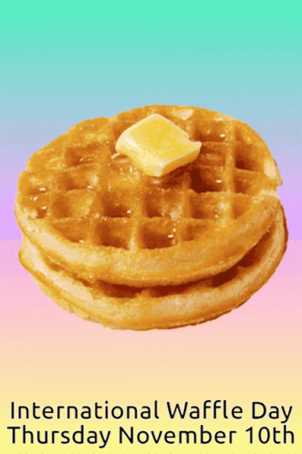 Stack Of Waffles With Butter GIF