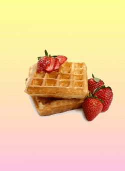 Stack Of Waffles With Strawberries GIF