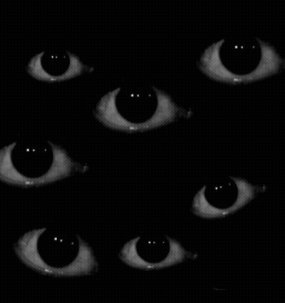 Stacked Eyes In Dark GIF