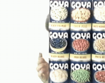 Stacked Goua Goua Bean Cans GIF
