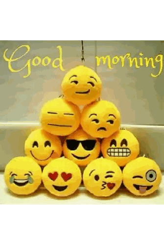 Stacked Smiley Faces Good Morning Sticker