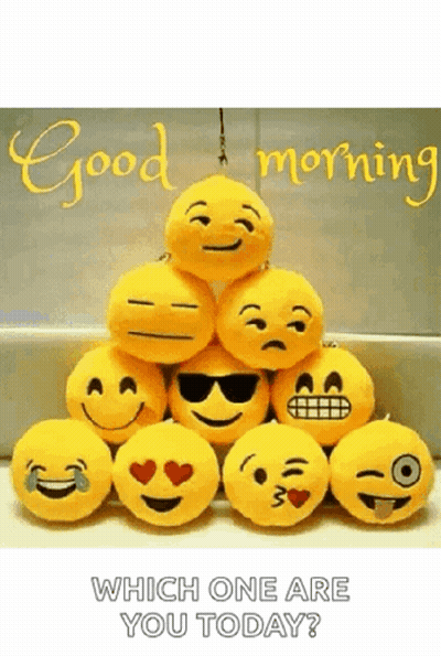 Stacked Smiley Faces Good Morning GIF