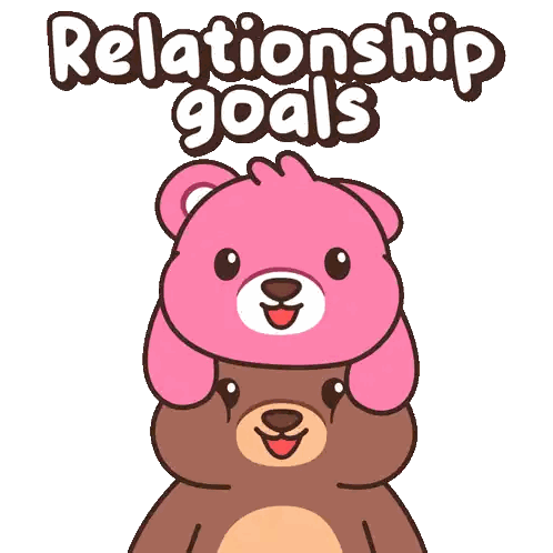 Stacked Teddy Bears With Relationship Goals Sticker