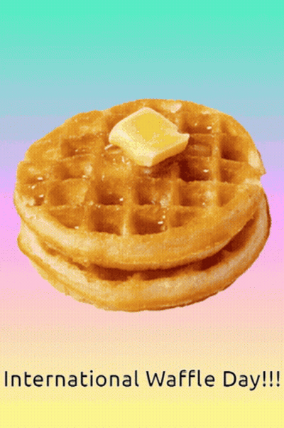 Stacked Waffles With Butter And Syrup GIF