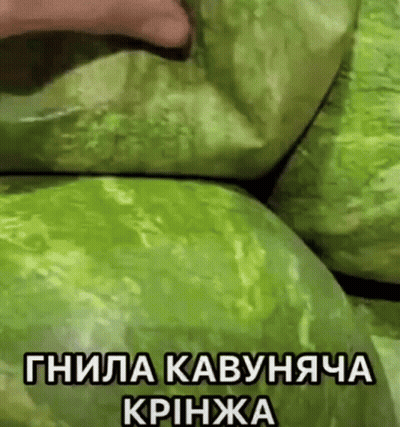 Stacked Watermelons With Person Holding One GIF