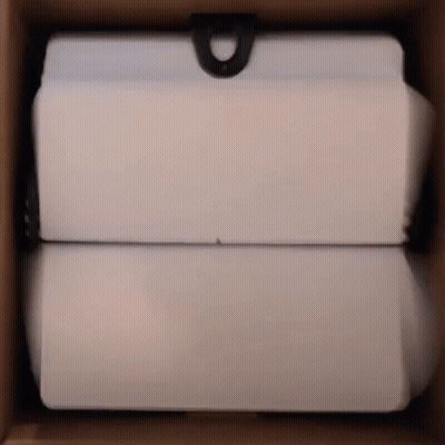 Stacked White Boxes In Cardboard GIF