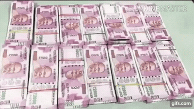 Stacks Of Money On Table GIF