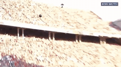 Stadium Full Of People With CBS Big Ten Logo GIF