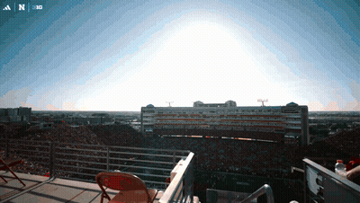 Stadium View From Balcony With Letter N GIF