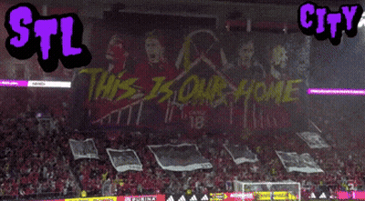 Stadium With Banner Saying This Is Our Home GIF