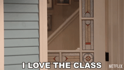 Stained Glass Door Saying I Love The Class GIF