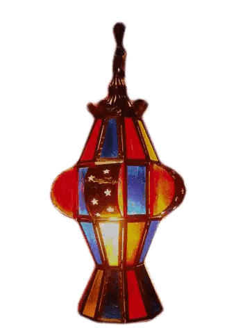 Stained Glass Lantern With Blue Star Sticker