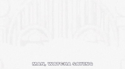 Stained Glass Window Saying Man Watcha Saving GIF