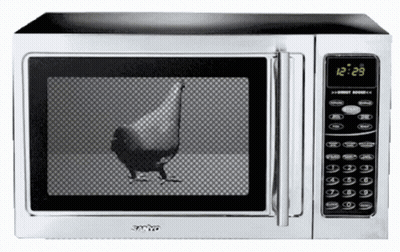 Stainless Steel Microwave Displaying 12:29 GIF